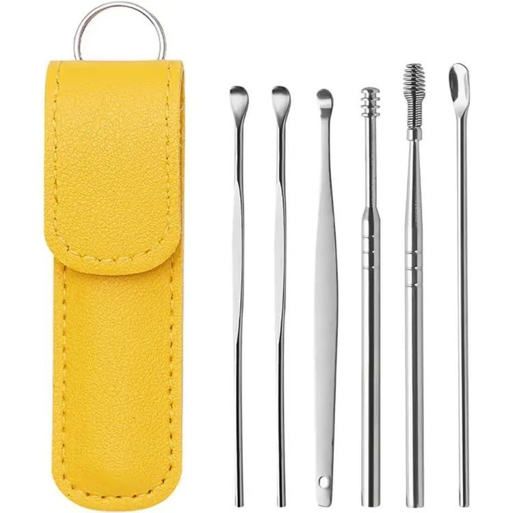 Ear Wax Cleaning Kit, 6 Pcs Ear Pick Tools, Wax Removal Kit, Ear Cleaning Tool Set, Spring Earwax Cleaner Tool For Children And Adult - Oshi.pk - Buy & Sell Online