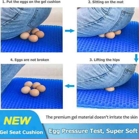 Egg Sitter Comfortable Orthopedic Chair Seat Gel Seat Cushion Double Thick Egg Gel Cushion For Pressure Pain Relief Breathable Cushion Chair Pads For Car Seat Office Chair For Pressure Relief - Oshi.pk - Buy & Sell Online