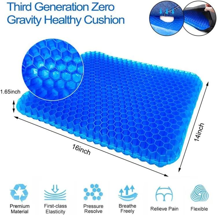 Egg Sitter Comfortable Orthopedic Chair Seat Gel Seat Cushion Double Thick Egg Gel Cushion For Pressure Pain Relief Breathable Cushion Chair Pads For Car Seat Office Chair For Pressure Relief - Oshi.pk - Buy & Sell Online