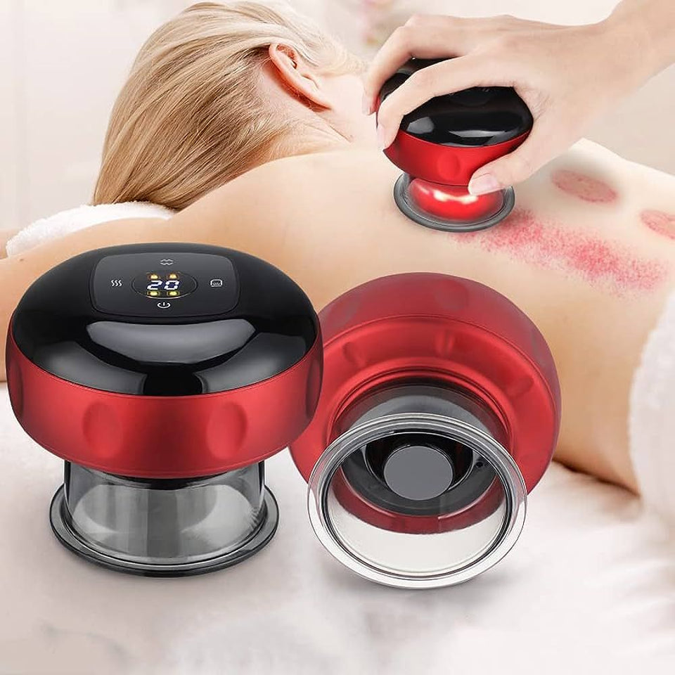 Electric Cupping Massager Vacuum Suction Cups EMS Ventosas Anti Cellulite Magnet Therapy Guasha Scraping Fat Burner Slimming - Oshi.pk - Buy & Sell Online
