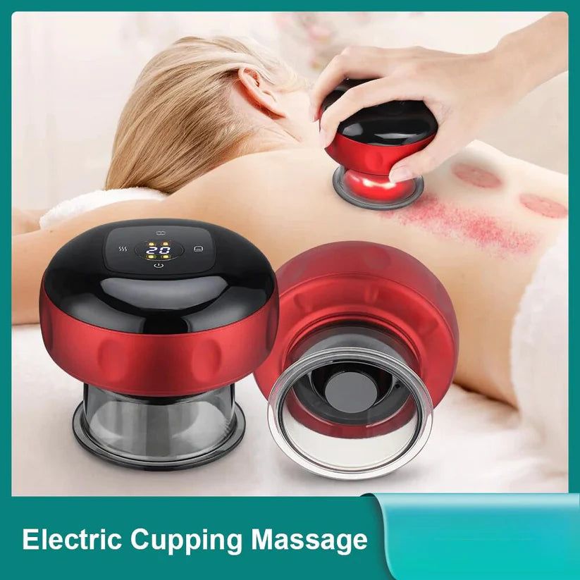 Electric Cupping Massager Vacuum Suction Cups EMS Ventosas Anti Cellulite Magnet Therapy Guasha Scraping Fat Burner Slimming - Oshi.pk - Buy & Sell Online