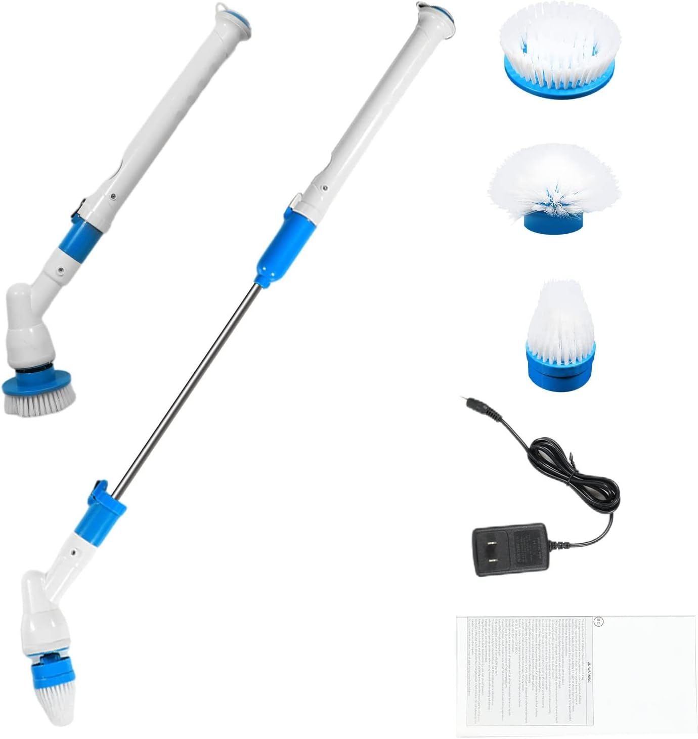 Electric Spin Scrubber,Electric Cleaning Brush,360 Power Scrubber, Cordless Cleaning Brush with Extension Arm 3 Replaceable Cleaning Heads,Tub and Til - Oshi.pk - Buy & Sell Online