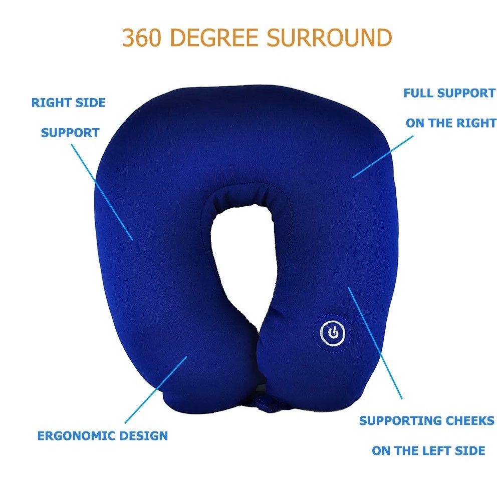 Electric U Shaped Neck Massage Pillow Cushion Professional Vibrate Massage Shoulder Massage Travel Pillows Comfortable Massage Neck Pillow for Car Hom - Oshi.pk - Buy & Sell Online