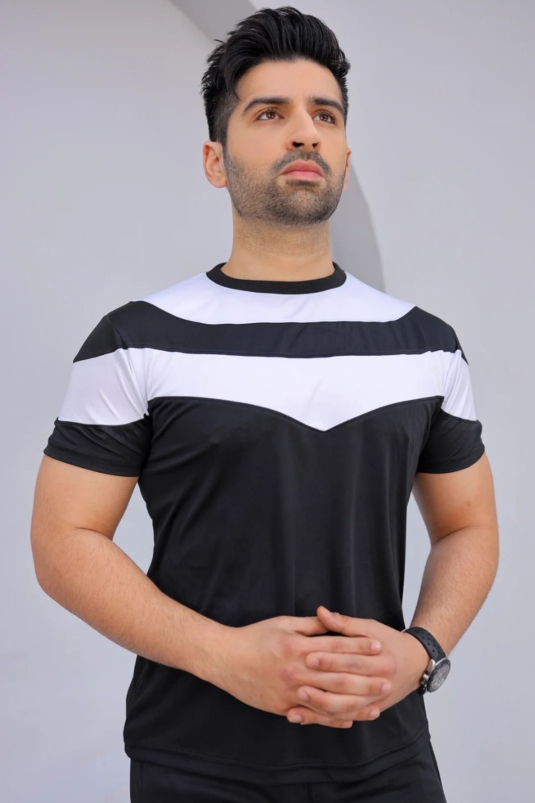 Black & White V-pennel Dry Fit Summer Tracksuit - Oshi.pk - Buy & Sell Online
