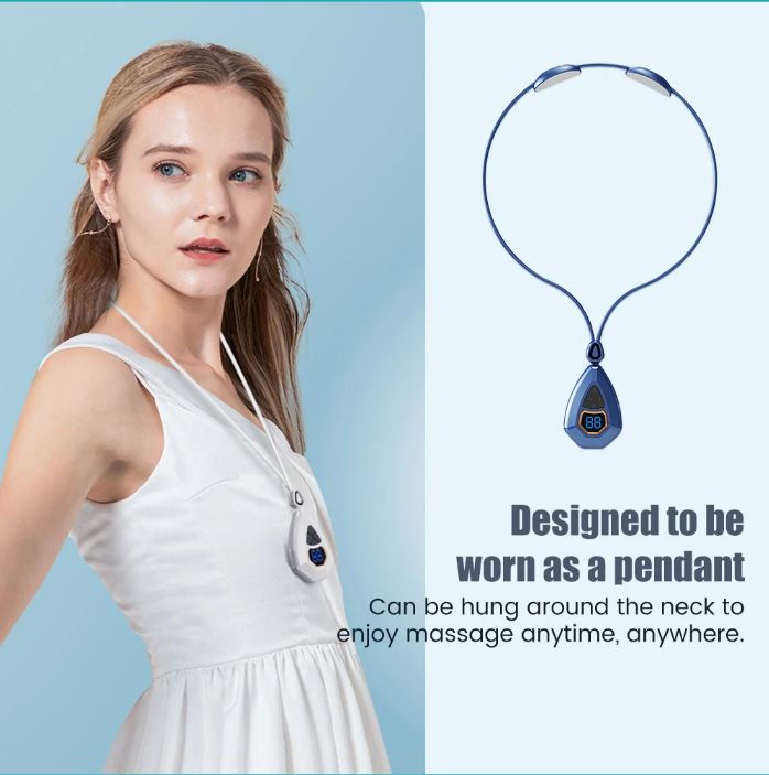 EMS Electric Cervical Massager Smart Neck Massage- Apparatus Low Frequency Pulse Relaxing 5 Modes Heating Pain Relief Myostimulator Pendant Cervical S - Oshi.pk - Buy & Sell Online
