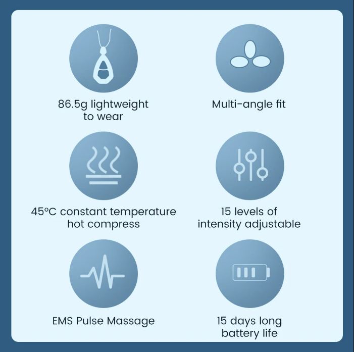 EMS Electric Cervical Massager Smart Neck Massage- Apparatus Low Frequency Pulse Relaxing 5 Modes Heating Pain Relief Myostimulator Pendant Cervical S - Oshi.pk - Buy & Sell Online