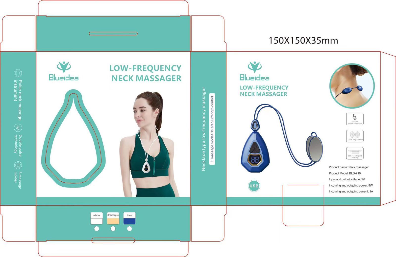 EMS Electric Cervical Massager Smart Neck Massage- Apparatus Low Frequency Pulse Relaxing 5 Modes Heating Pain Relief Myostimulator Pendant Cervical S - Oshi.pk - Buy & Sell Online