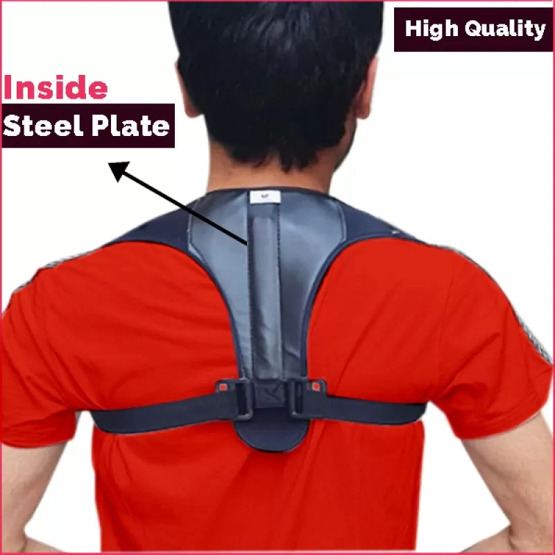 Energizing Posture Support Brace Adjustable Straight Strap For Men And Women shoulder belt with steel Plate - Oshi.pk - Buy & Sell Online