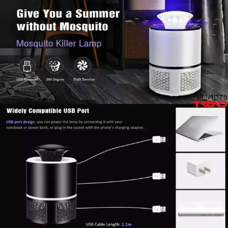 EXORT Electric Mosquito Trap Blue Light | Mosquito Killer Lamp with USB Power | Suction Fan No Zapper Child Safe - Oshi.pk - Buy & Sell Online