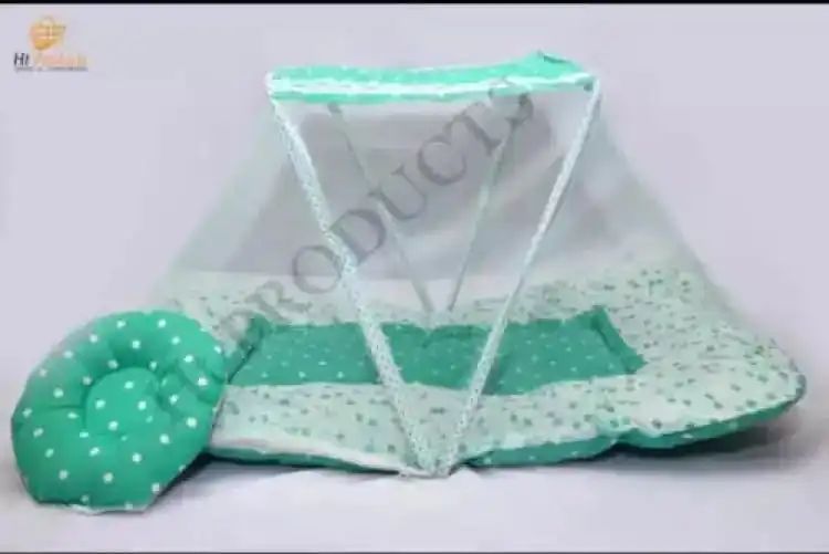 Fancy Baby Sleeping bag with Mosquito net Embroided Frill Crib 0-1 Year Infant Portable Folding Baby Cots Net Infant Sleeping Bag - baby bistar gaddi - Oshi.pk - Buy & Sell Online