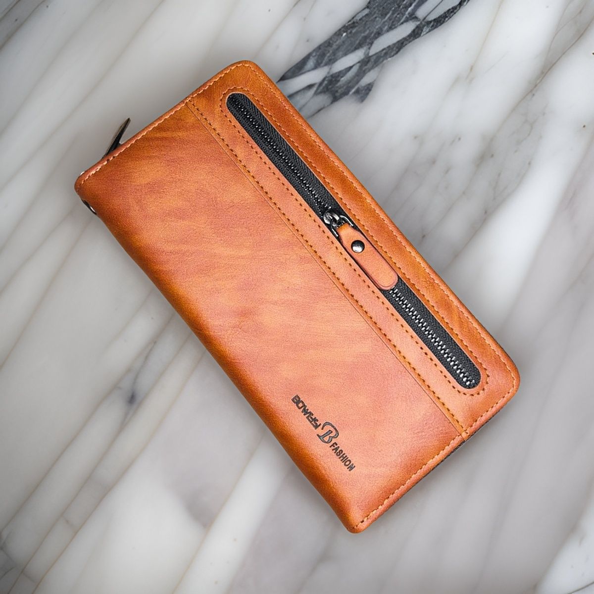Fashion Women Wallets PU Leather Wallet Double Zipper Day Clutch Purse Wristlet Portefeuille Handbags Female Wallet - Oshi.pk - Buy & Sell Online