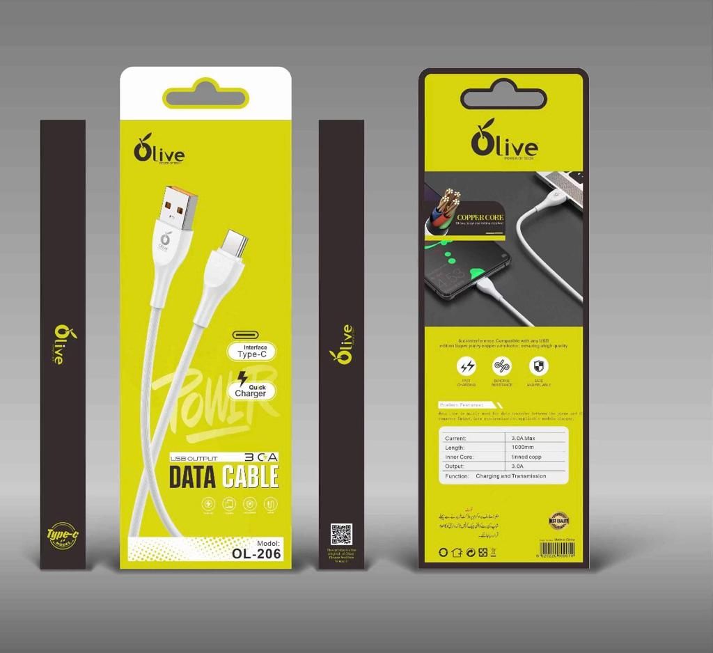 Fast Data Cable Type C for Charging and Data Transfer- White - Oshi.pk - Buy & Sell Online