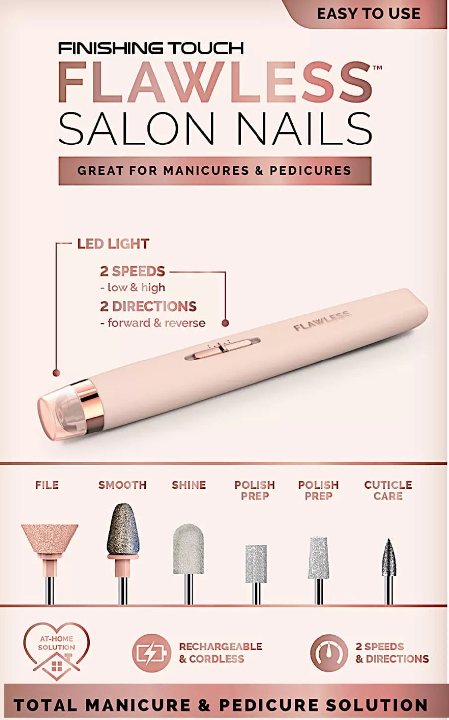 Finishing Touch Flawless Salon Nails Kit, Electronic Nail File Manicure and Pedicure Tool - Oshi.pk - Buy & Sell Online
