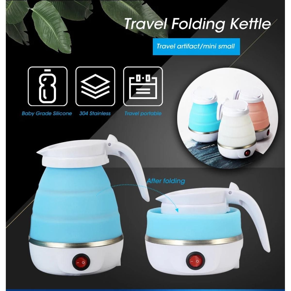 Foldable And Portable Teapot Water Heater 0.6L 600W 220V Electric Kettle For Travel And Home Tea Pot Water Kettle Silica Gel Fast Water Boiling 600 ml - Oshi.pk - Buy & Sell Online