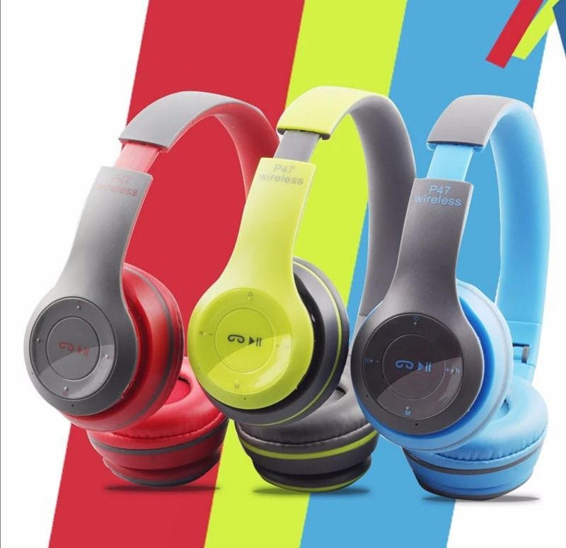 Foldable P47 Wireless Headphones with Mic for Gaming (Random Color) - Oshi.pk - Buy & Sell Online