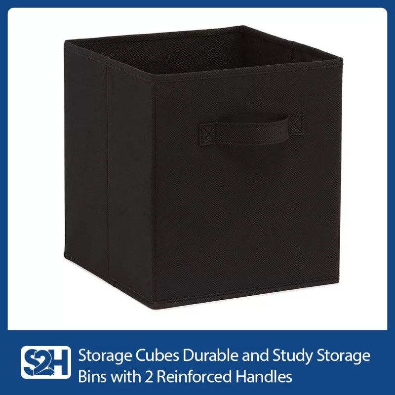 Foldable Storage Cubes Organizer Basket Bin Storage Boxes Storage Container with Handles for Travel Moving Toy Storage Box-Black - Oshi.pk - Buy & Sell Online