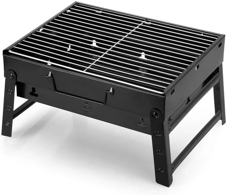 Folding Portable Outdoor Barbeque Charcoal Bbq Grill Oven Black Carbon Steel - Oshi.pk - Buy & Sell Online