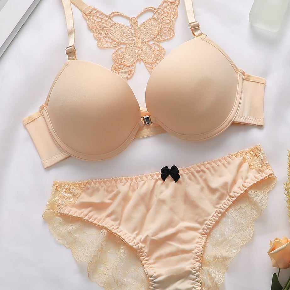 Front Open Butterfly Padded Bra Set - Oshi.pk - Buy & Sell Online