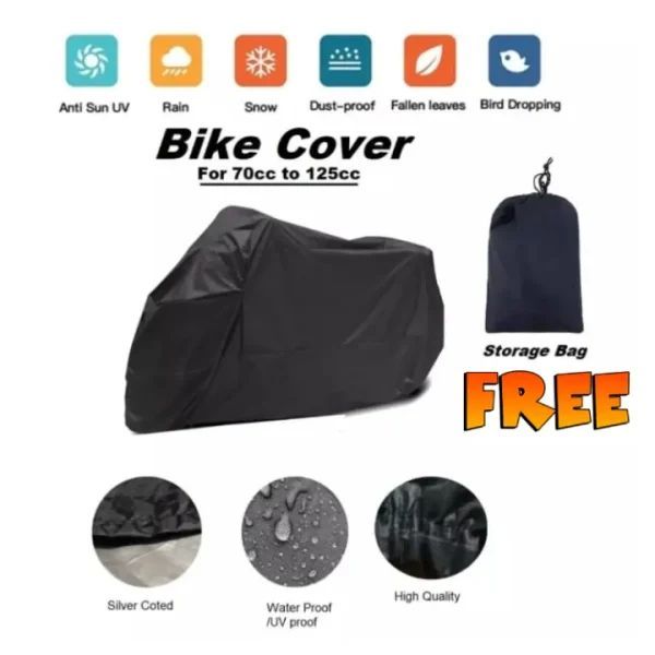 Full Size Scratch & Water Proof 70 / 125 Cc Bike COVER Anti Scratch Waterproof & Dust Proof Top Parking Cover - Oshi.pk - Buy & Sell Online