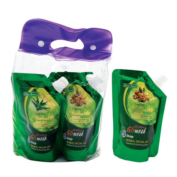 GLOMESH HERBAL FACIAL KIT 6 STEPS - POUCH KIT - Oshi.pk - Buy & Sell Online