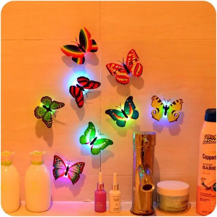 Pack of 5 Glow In The Dark Led Butterfly Night Light Led Color Changing For Kids Room - Oshi.pk - Buy & Sell Online