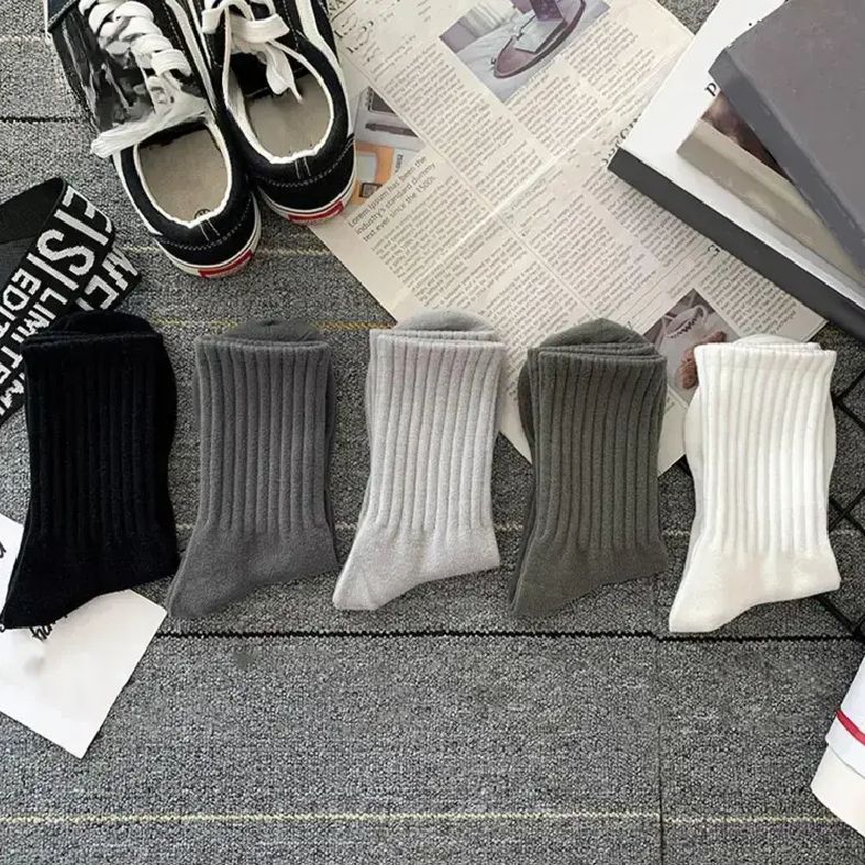 Cozy Stylish Unisex Mid-tube Sports Socks Soft Elastic Anti-slip Perfect for Sweat Absorbent Odor-free Solid Color Socks - Oshi.pk - Buy & Sell Online