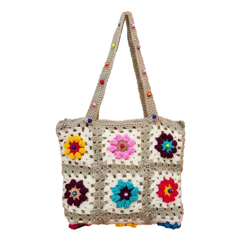 Granny Square Flower Crochet Handmade Bag : Fashionable and Stylish Crochet Bags for Women - Oshi.pk - Buy & Sell Online