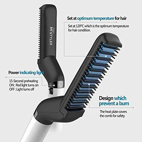 Hair And Beard Straightener Modelling Comb Ceramic-Iron Beard Comb - Oshi.pk - Buy & Sell Online