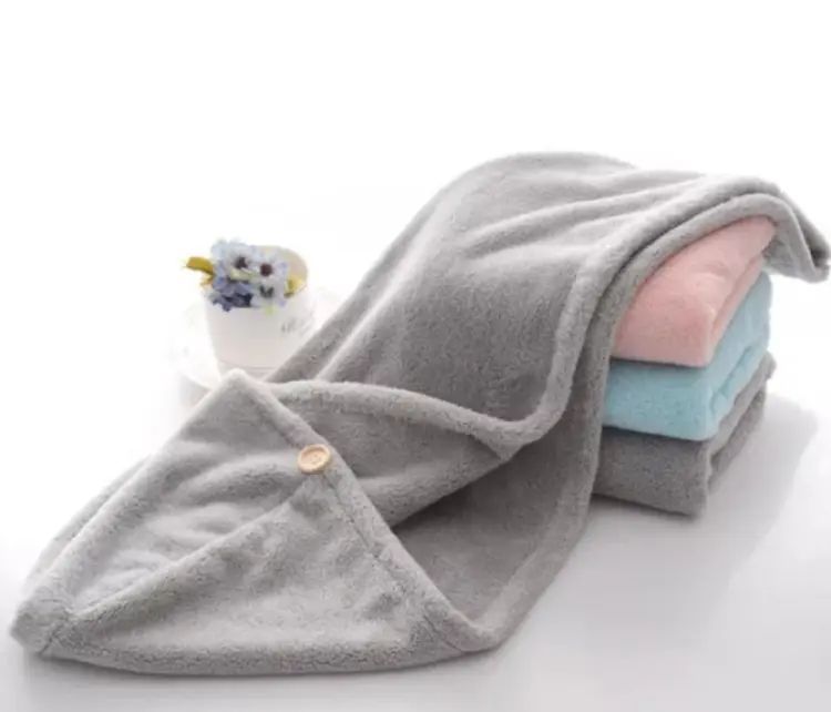 Hair Dryer Cap Towel Wrap Towel Quick Dry Cap Towel 100% Cotton Turban - Oshi.pk - Buy & Sell Online