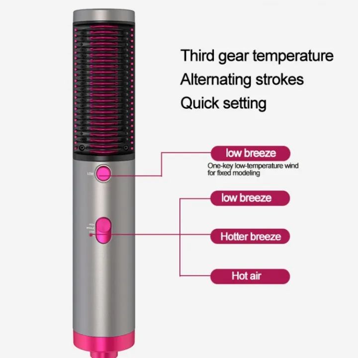 3 in 1 Hair Straightener Brush Round Hot Air Hair Dryer And Straightening Brush Fast Ceramic Heating With Anti Scald Feature Best Quality - Oshi.pk - Buy & Sell Online