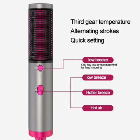 3 in 1 Hair Straightener Brush Round Hot Air Hair Dryer And Straightening Brush Fast Ceramic Heating With Anti Scald Feature Best Quality - Oshi.pk - Buy & Sell Online