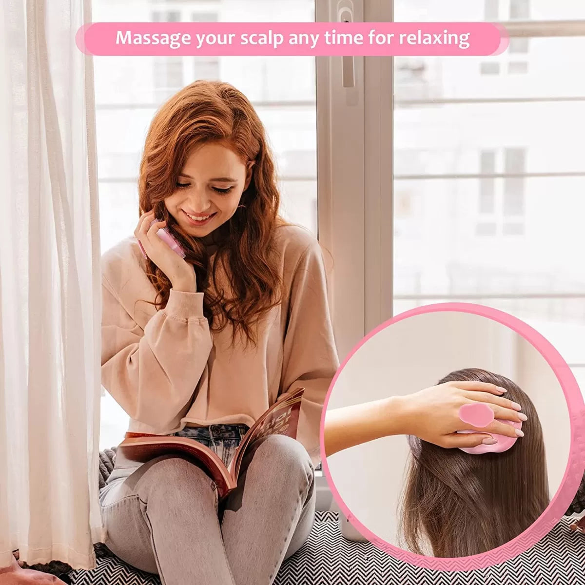 Hair Wash Brush Hair Scalp Massage Brush Silicone Head Anti Dandruff Shampoo Haircare Massager Comb
