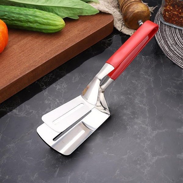 Handle Spatula Tongs Stainless Steel Grill Clamp Spatula Flipper Food Flip Shovel Clamp - Oshi.pk - Buy & Sell Online