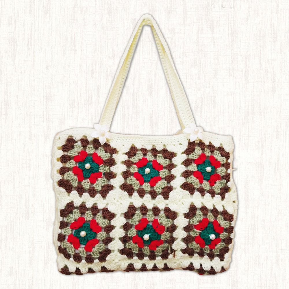 Handmade Crochet Bags for Women: Stylish and Unique Designs : Handmade Crochet Bags with Beautiful Flower Designs - Oshi.pk - Buy & Sell Online