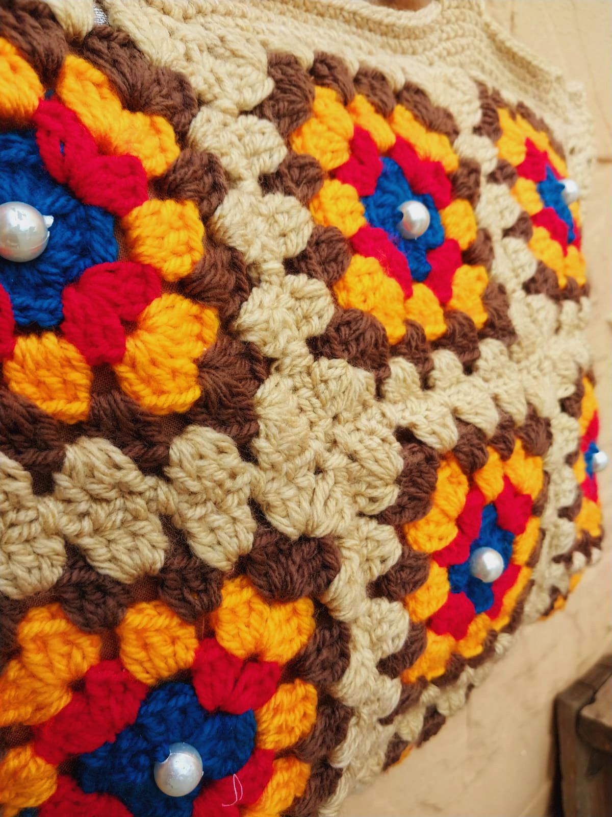 Handmade Granny Squar Crochet Bag for Ladiess: Stylish and Sustainable Bag - Floral Elegance Crochet Bags for women - Oshi.pk - Buy & Sell Online