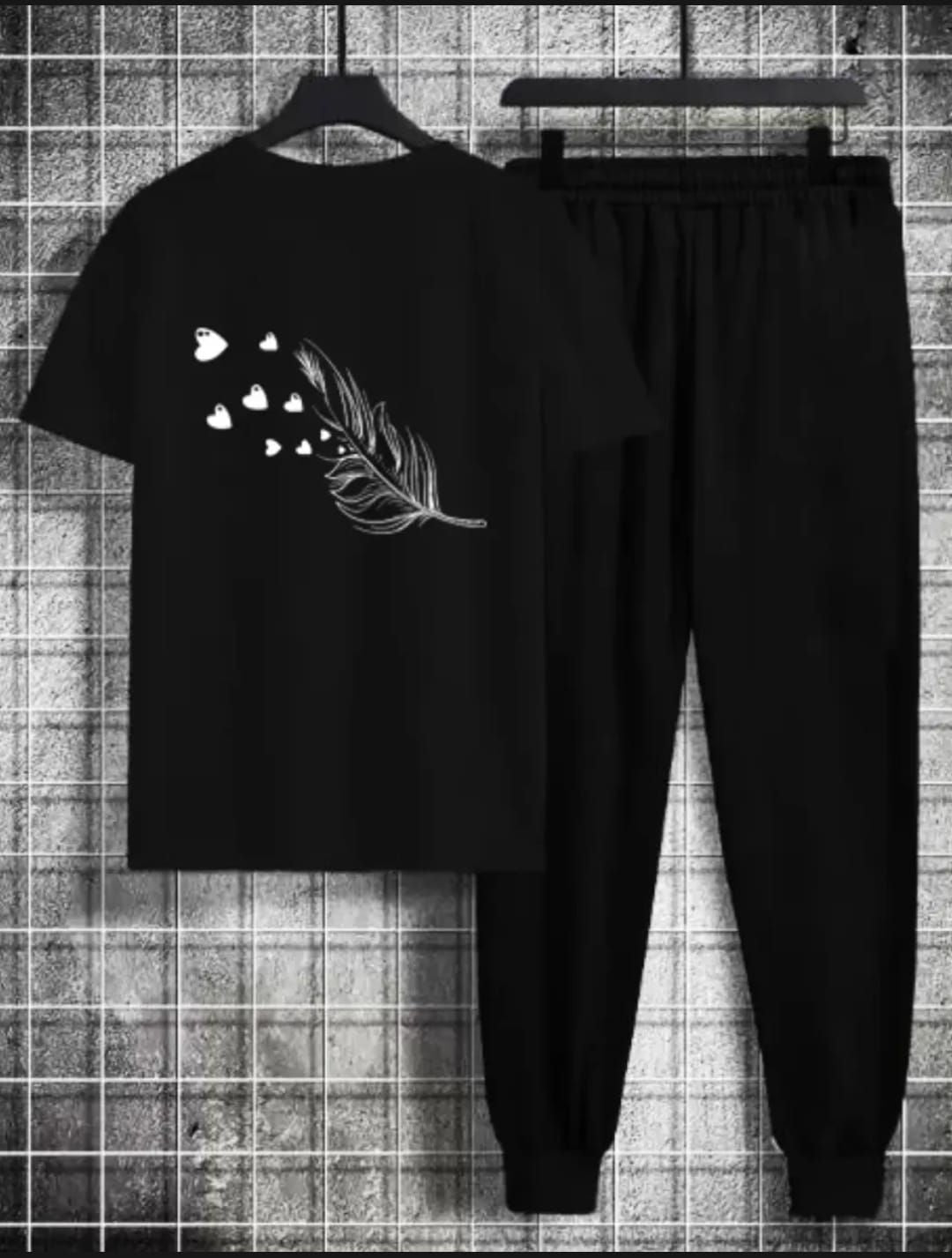 Tracksuit for Women and Girl Summer T Shirt and Black Trouser Gym wear New Leave printed Clothing Summer Breathable and comfortable - Oshi.pk - Buy & Sell Online