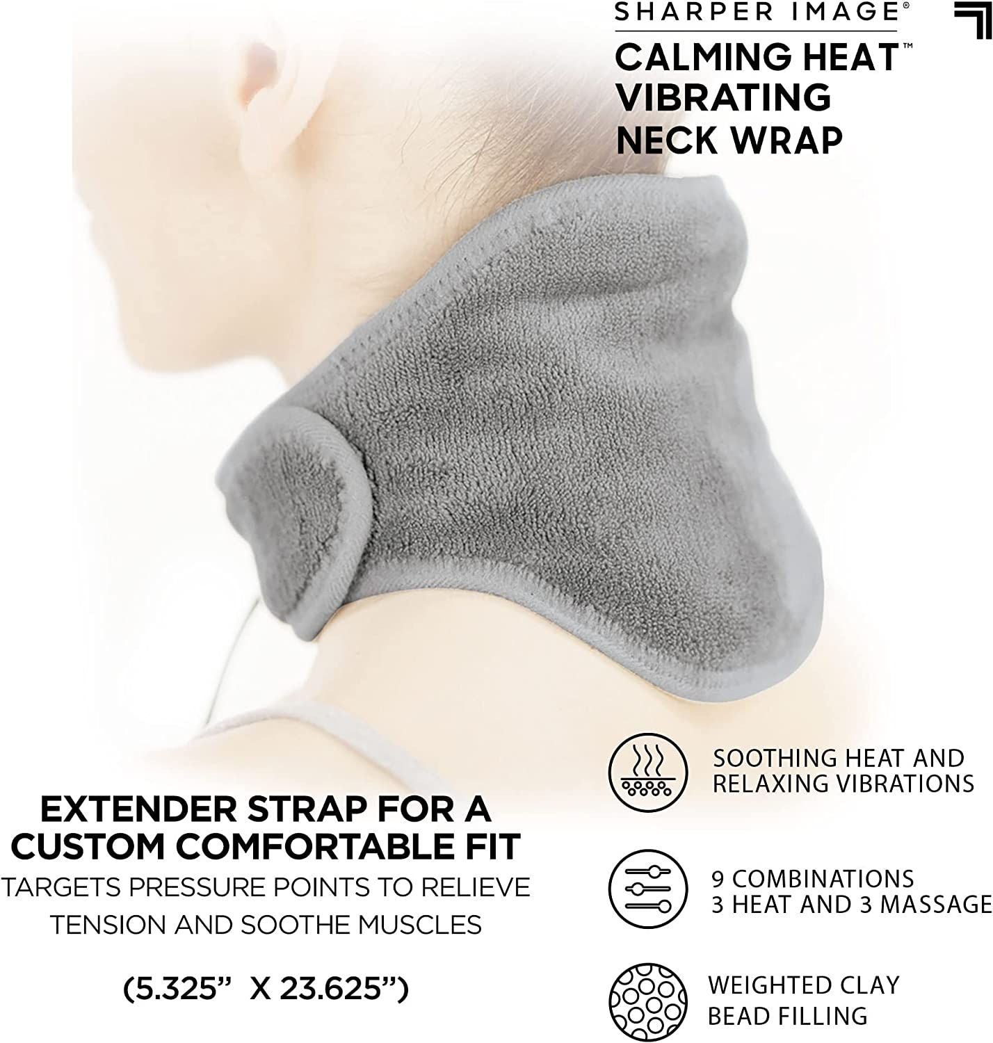 Heat Neck Wrap by Sharper Image Personal Electric Neck Heating Pad with Vibrations, 3 Heat & 3 Vibration Settings- 9 Relaxing Combinations - Oshi.pk - Buy & Sell Online