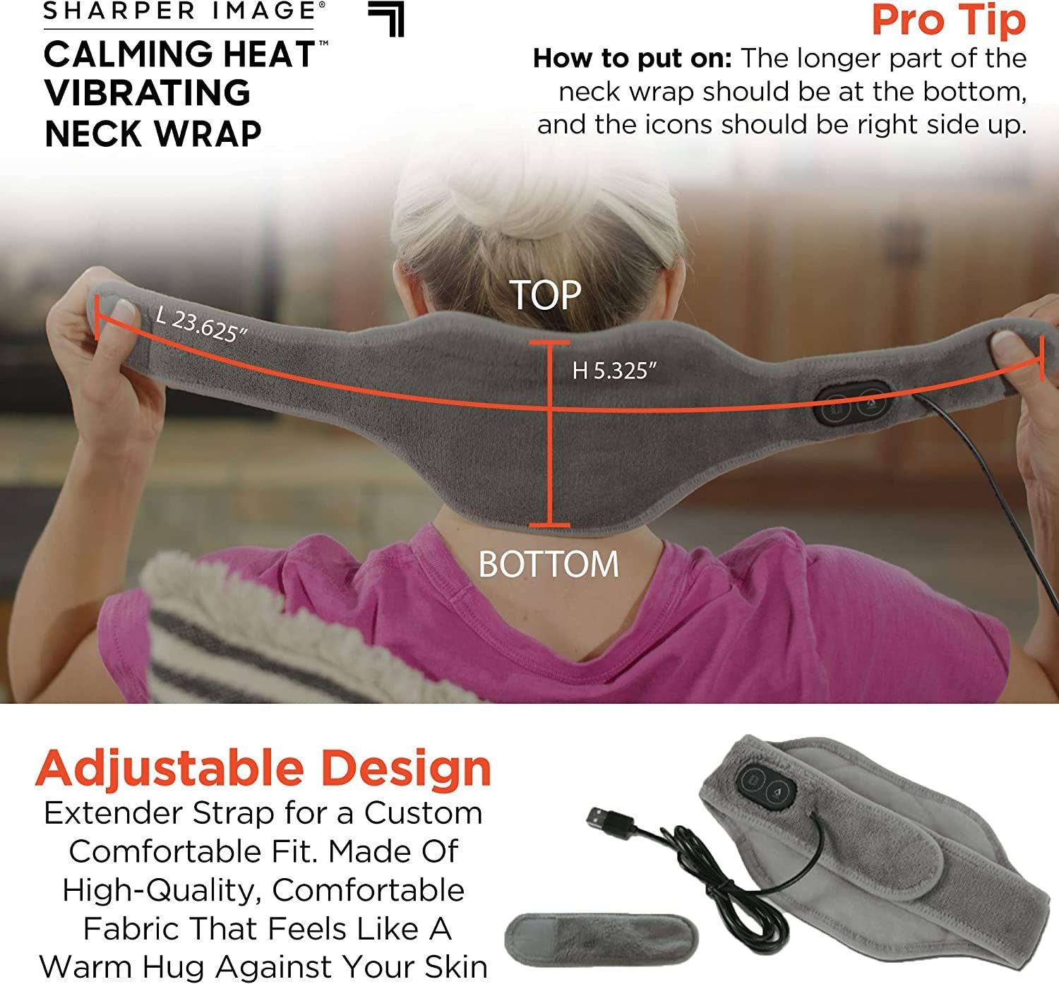Heat Neck Wrap by Sharper Image Personal Electric Neck Heating Pad with Vibrations, 3 Heat & 3 Vibration Settings- 9 Relaxing Combinations - Oshi.pk - Buy & Sell Online