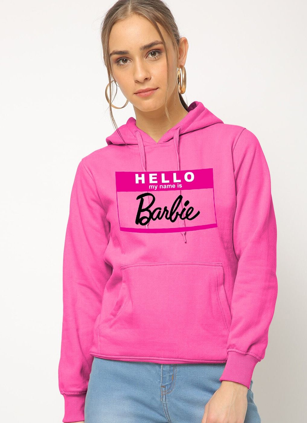 Hello Barbie My name Is Barbie Pullover Pink Hoodie For Women - Oshi.pk - Buy & Sell Online