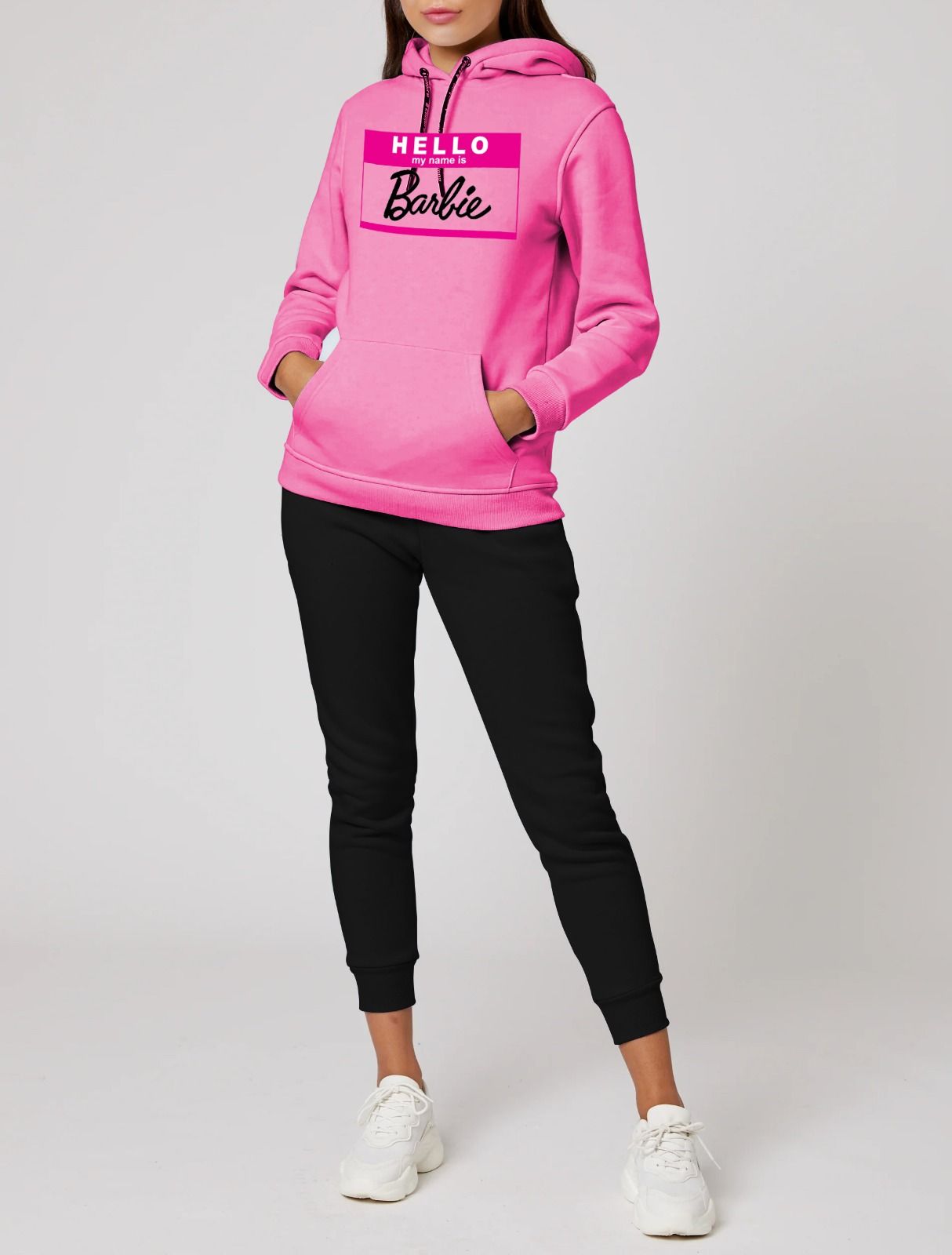 Hello My Name Is Barbie Printed Tracksuit With Pink Hoodie and Trouser For Women - Oshi.pk - Buy & Sell Online