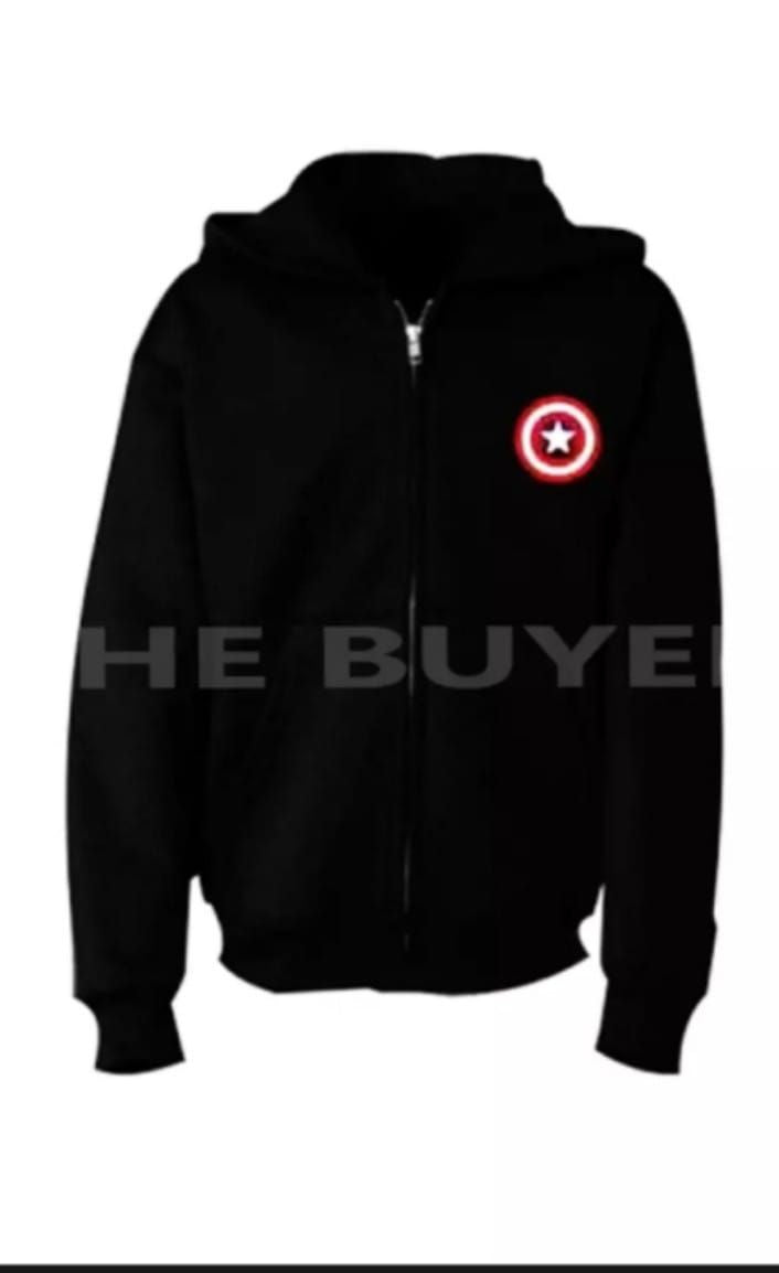 High quality imported casual charcoal CAPTAIN AMERICA printed Zipper hoodie pullover for winters - Oshi.pk - Buy & Sell Online