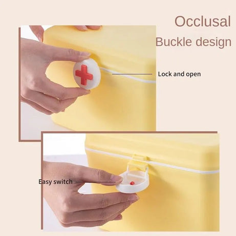 Home Medicine Box, Portable Compact First Aid Box, Plus Emergency Medical Box, Double Layer Medicine Box, Family Travel Portable First Aid Box, Large - Oshi.pk - Buy & Sell Online