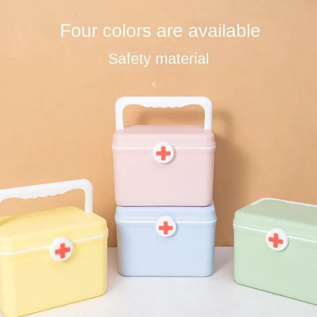 Home Medicine Box, Portable Compact First Aid Box, Plus Emergency Medical Box, Double Layer Medicine Box, Family Travel Portable First Aid Box, Large - Oshi.pk - Buy & Sell Online