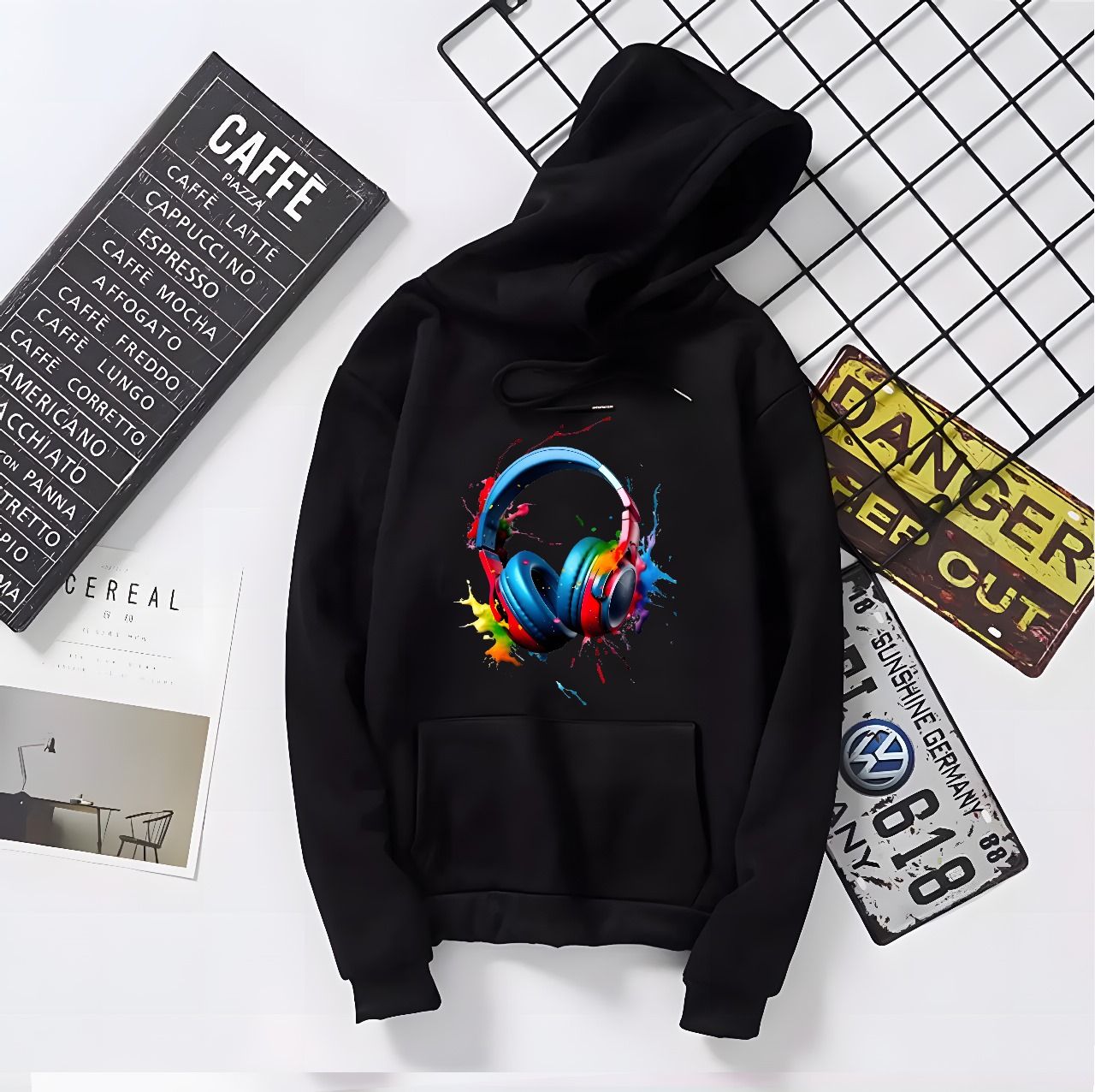 Hoodie For Mens Printed Kangaroo Hoodie Pocket Drawstring Pullovers Clothing Long Sleeves Export Quality Winter Wear - Oshi.pk - Buy & Sell Online