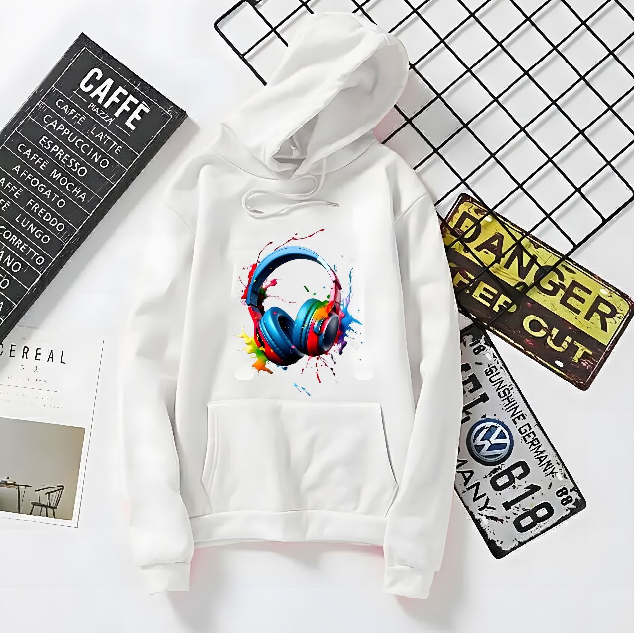 Hoodie For Mens Printed Kangaroo Hoodie Pocket Drawstring Pullovers Clothing Long Sleeves Export Quality Winter Wear - Oshi.pk - Buy & Sell Online