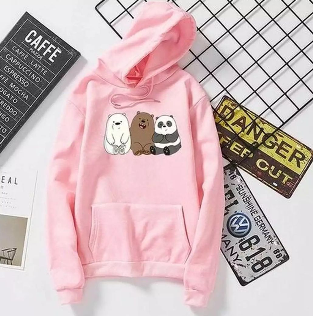Hoodie For Women n Girl Winter Collection in stylish 3 BEARS Printed Hoodie - Oshi.pk - Buy & Sell Online