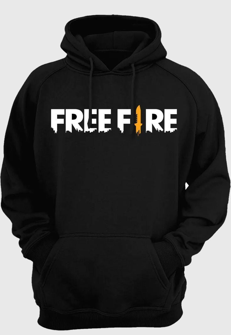 Hoodies For Men & Boy FREEFIRE Printed Kangaroo Pocket Drawstring Pullovers Clothing Long Sleeves Export Quality Winter Wear - Oshi.pk - Buy & Sell Online