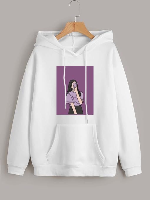 Hoodies For WOMEN & GIRL SELFIE Printed Kangaroo Pocket Drawstring Pullovers Clothing Long Sleeves Export Quality Winter Wear - Oshi.pk - Buy & Sell Online