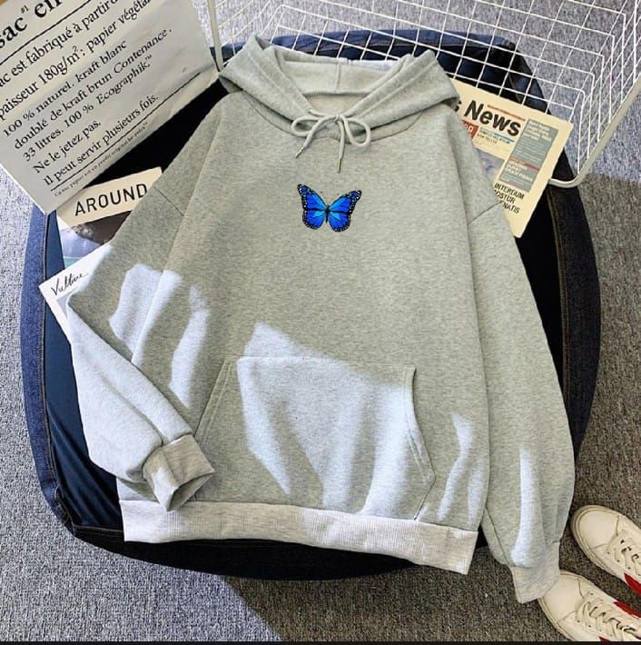 Hoodies For WOMEN & GIRL MINI BUTTERFIL Printed Kangaroo Pocket Drawstring Pullovers Clothing Long Sleeves Export Quality Winter Wear - Oshi.pk - Buy & Sell Online