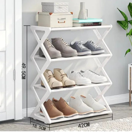 Household Simple Multi 3layer Space Saving Xshaped Shoe Rack Multi Functional Assembly Shoe Cabinet Dust Proof Storage Rack - Oshi.pk - Buy & Sell Online